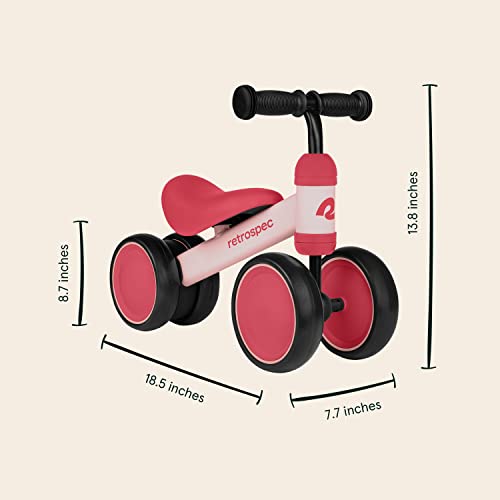 image for Retrospec Cricket Baby Walker Balance Bike with 4 Wheels for Ages 12-2