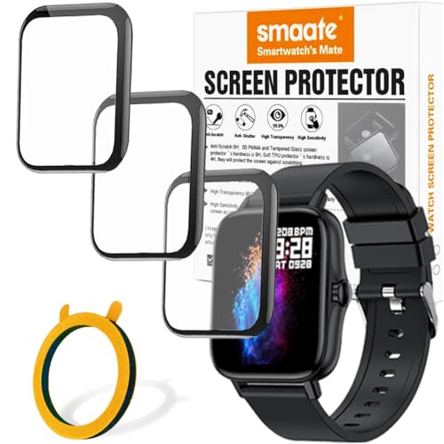 smaate 3D Screen Protector 1.69” or 1.7” compatible with EMOMIR ID208BT, SKG V7 V7 Pro, Laret i18, Boquaw P90, A-TGTGA Y22 Pro, WZWNEER Y20GT, Choiknbo TS29A, Hwagol G20, AKTIN i13, T42 smartwatch