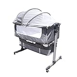 Cuna y cuna, 2 en 1, móvil, cama infantil, ajustable, para