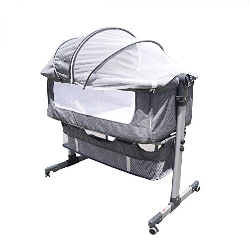 Baochada Cuna Con Mosquitera Y Ruedas, 2 En 1 Cuna Y Cuna, Cuna Auxiliar Para Bebé, Cuna Para Bebé, Cuna De Bebé De 0 A 6 Meses, Multiusos, Color Gris Baochada Cuna Con Mosquitera Y Ruedas, 2 En 1 Cuna Y Cuna, Cuna Auxiliar Para Bebé, Cuna Para Bebé, Cuna De Bebé De 0 A 6 Meses, Multiusos, Color Gris