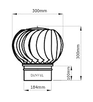 Schornsteinabdeckung 180mm Drehbarer Edelstahl, AUSTAUSCHBARE LAGER, Kaminaufsatz Kaminhaube Schornsteinaufsatz Lüftungsaufsatz - Denvel® – Ansicht 2