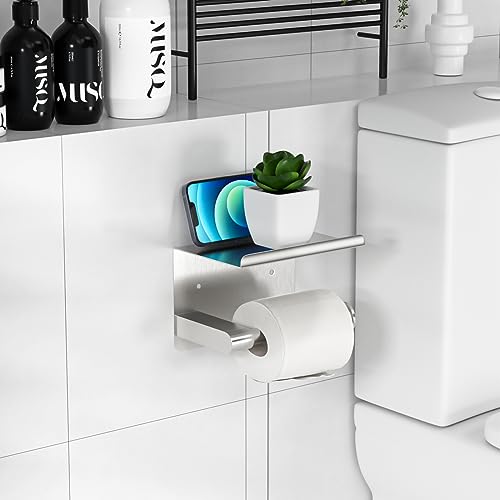 image for GLNLQ Brushed Nickel Toilet Paper Holder Wall Mount, Fits Mega Rolls S