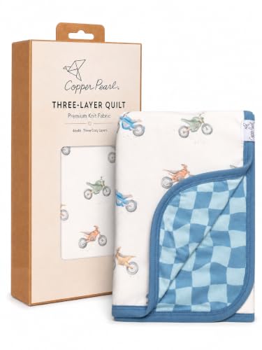 Image of Copper Pearl Jumbo 3-Layer Baby Blanket: Soft Baby Quilts for Boys and Girls | Breathable, Cozy, Toddler Blanket | Baby Quilt for Newborns | 46x46 Premium Polyester /Rayon | Ryder