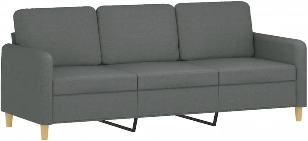 vidaXL Dark Gray Sofa Set - Modern Fabric Loveseat and Couch with Armrests, Comfy Cushions, Pillows Included for Living Room, Office