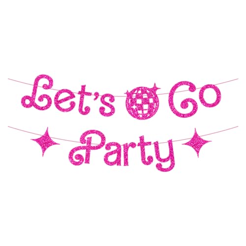 Lets Go Party Banner For Bachelorette Ba*bie Birthday Party Decorations