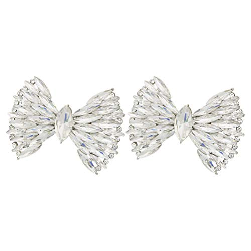 Vaguelly Detachable Bow Shoe Clips - Fashionable Rhinestone Shoe Ornaments for Women Flats Heels Boots Decoration