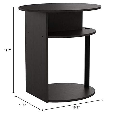 Furinno Oval End Table, One, Walnut #TOP6