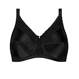 Amoena Soft-BH Nancy | Größe: 110A | Farbe: Schwarz | Klassischer Alltags-BH | Floraler Spitze | Atmungsaktive Taschen | Bequeme, verstellbare Träger | Bilaterale Taschen