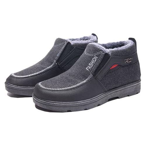CHUUMEE Men's Shoes Winter Snow Boots Cotton-padded Slip on Casual Warm Walking Sneakers