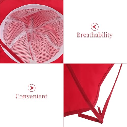 Beaupretty Sun Hat with Strap Cartoon Crab Design Wide Brim Beach Hat for Lightweight Quick Dry Sun Protection for Boys Ages Red3