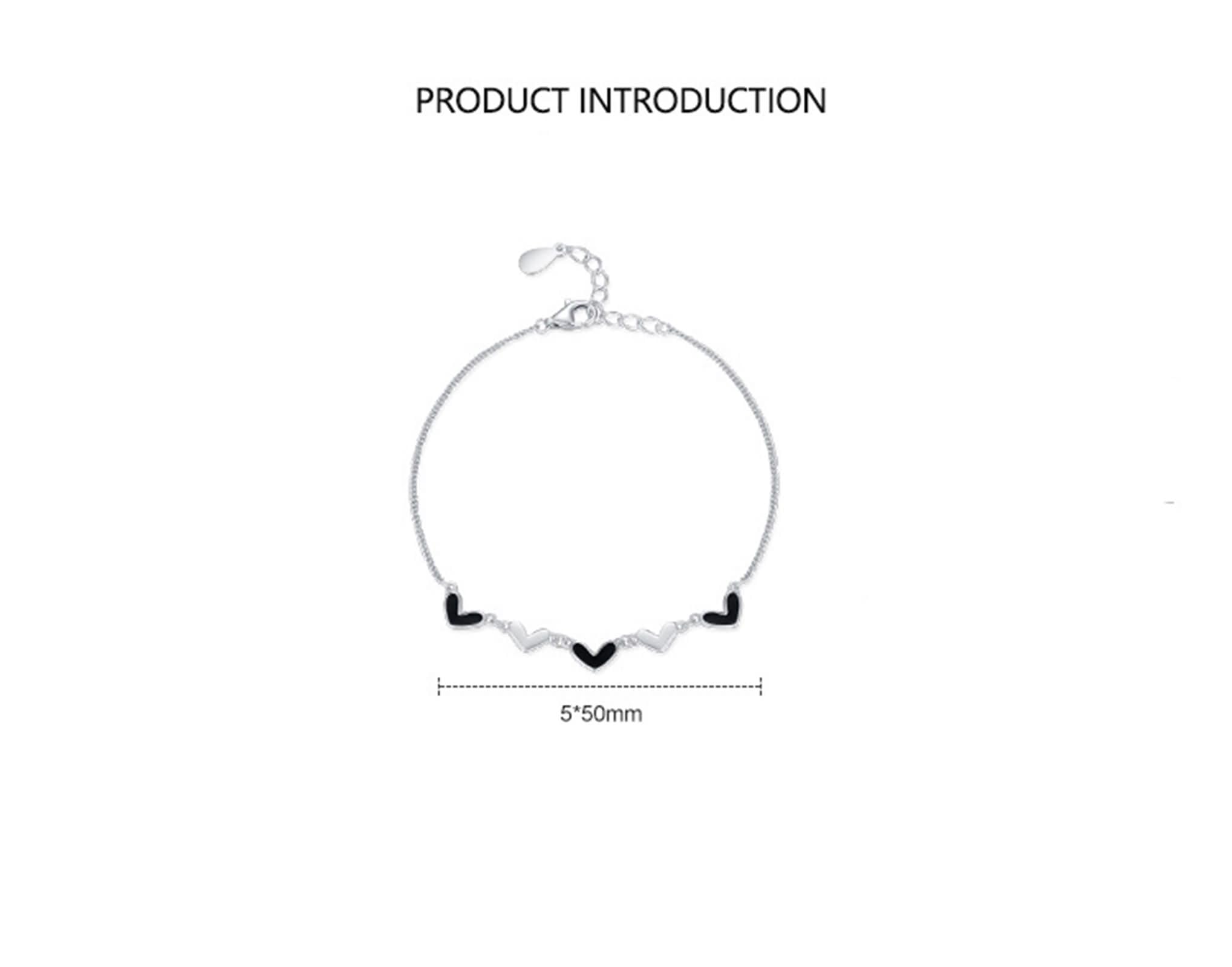 Pulsera de fiesta para mujer, sin piedras preciosas, pulseras con dije de corazón para mujer, de moda, oro blanco de 9 quilates, 14 y 18 quilates