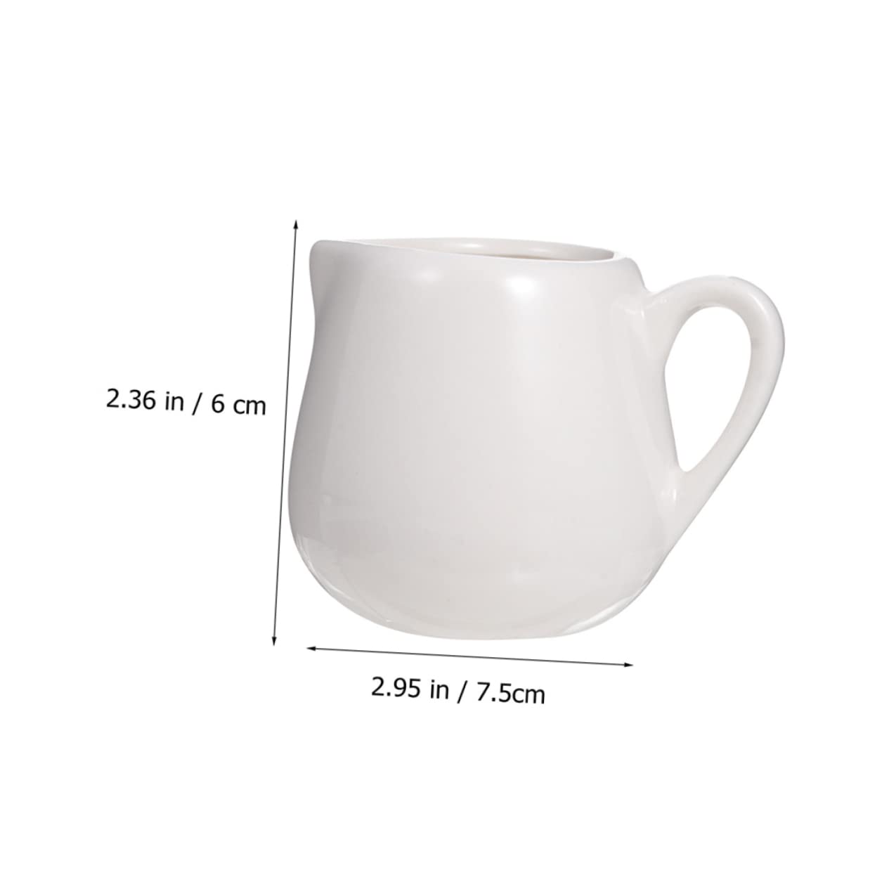 Ciieeo 4Pcs Ceramic Milk Jug Creamer Dispenser with Handle for Coffee Sauces and Desserts for Restaurants and Cafes