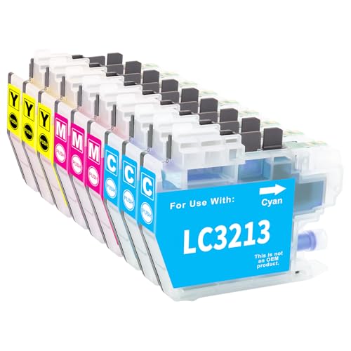 Jhaan LC 3213 Druckerpatrone Kompatibel für Brother LC3213 3213XL Kompatible mit Brother DCP-J572DW MFC-J497DW DCP-J774DW MFC-J491DW MFC-J895DW MFC-J890DW DCP-J772DW Drucker(9er-Pack)