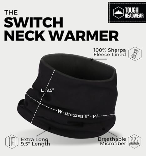 Image of Tough Headwear Swtich Winter Neck Gaiters For Men & Women, Fleece Neck Gaiter, Fleece Neck Warmer, Ski Gaiter - Reversible