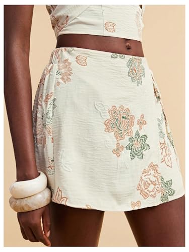 Image of SweatyRocks Women's Boho Mini Skirts Floral Shorts Tie Side Wrap Skorts