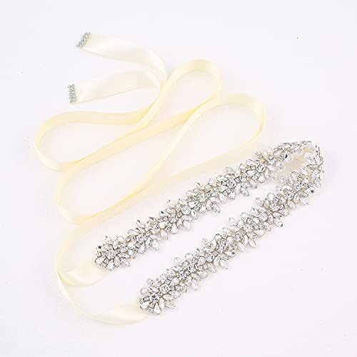 Women's Rhinestone Wedding Sash Bridal Belt with Crystal Beads Pearls Belts for Bride Gowns3