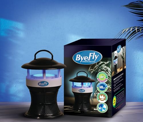 Image of Bye-Fly Electric Mosquito Trap with UV Light Insect Attractor | Silent Fan Suction Bug Trap for Home & Bedroom | 12V Electric Indoor Insect Trap | Compact Easy Clean Mosquito Control Device