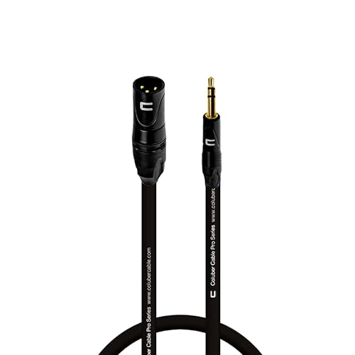 Miniatura 40 de Cable XLR equilibrado macho a TRS de 0.138 in - 75 pies negro - conector de micrófono profesional de 3 pines para altavoces alimentados, interfaz