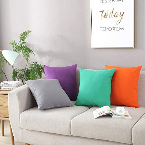 Image of YRM Bedding's Dark Teal 600-TC Oraganic Cotton 5-Piece Decorative Cushion Covers (18 inchx18 inch)