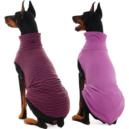 IECOii 2 Pack XXXXL Dog Fleece Sweater for Extra Large Dogs Girl Boy, Warm Dog Sweater Turleneck Lightweight Sweatshirt, Stretchable Cozy Pullover Dog