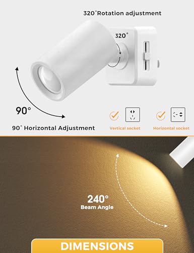 Image of L LOHAS LED Night Lights Plug into Wall,[2-Pack] Wall Spot Lights Indoor with Light Sensor,3000K Soft White Night Lights,for Home Decor Party Bathroom,Hallway