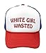 Funky Junque Bridal Snapback Trucker Hat - White Girl Wasted (White/red/Blue)