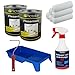 Produktbild 2x Pictolor Fliesenlack 0,75 Liter weiß + 1x Anlauger und Entfetter Spray 0,5 Liter + Farbroller + Farbwanne + 6x Walze