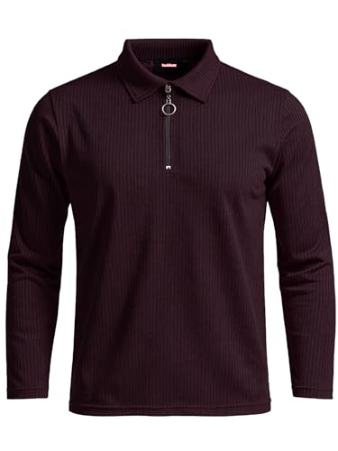 Image of fanideaz Premium Brand Zipper T Shirts for Men Elegant Collar Styles Trendy Polo Fashion Range for Casual Wear Party Textured Fabric Comfortable Fit Stylish Modern Outfit