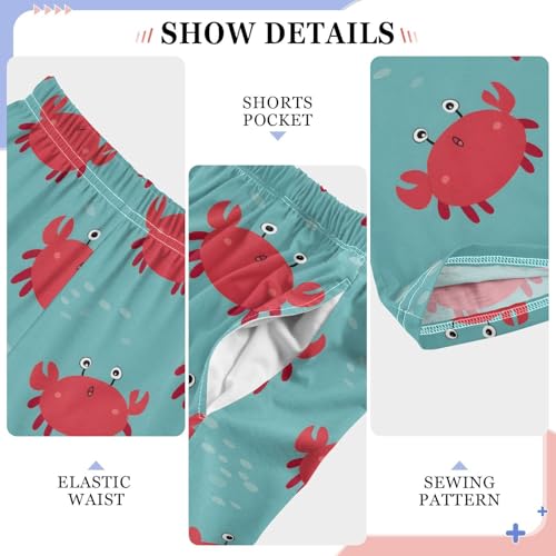 ALAZA Red Crab Blue Pajama Lounge Pants Long Sleep Pajama Bottoms with Pockets4