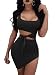 GOBLES Womens Sexy Bodycon Cut Out Sleeveless Outfit Mini Club Tank Dress Black