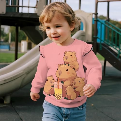 Uourmeti Crewneck Ruffle Shoulder T-Shirts for Girls Cute Clothes Activewear Sweatshirts4