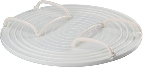 Miniatura 5 de hobbyme Estante de vapor para microondas, apilador de placas de microondas, bandeja redonda de plástico para horno, parrilla para tocino,