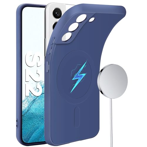Coque silicone Samsung S22 premium avec finition microfibre douce bleu
