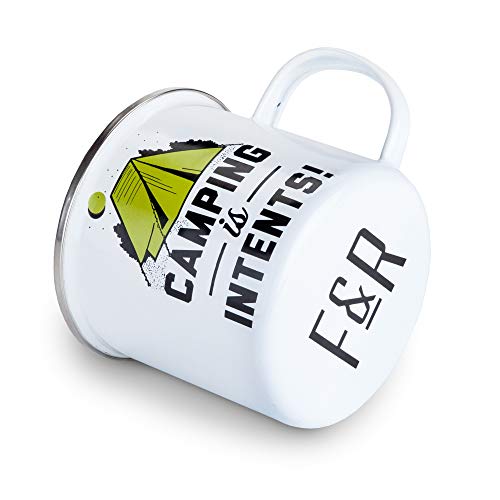 Foster & Rye 3858 Coffee Travel Mug, Enamel Camping And Outdoor Glass, Multicolor, Set Of 1, 11Oz , White #TOP1