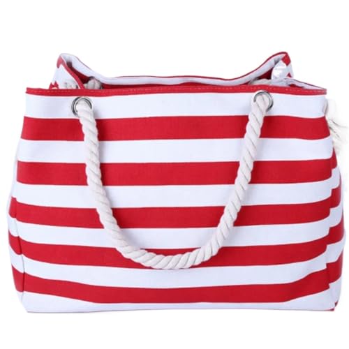 Sac à main d'été en toile avec fermeture zippée anti-sable pour femme