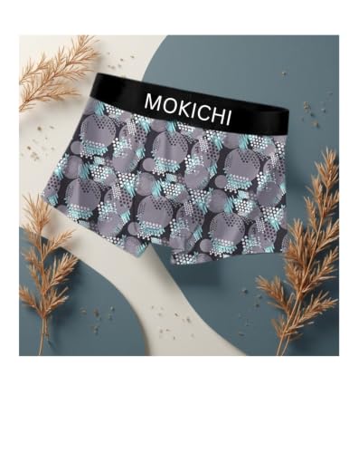 Image of Men's Printed Boxer Briefs | Soft Stretch Breathable Trunks for Men | Comfortable Mid-Rise Innerwear with Elastic Waistband | Everyday Wear | Geometric Print