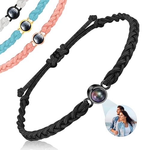GlisterGlow Custom Bracelets with Picture Inside, Personalized Photo Projection Bracelets...