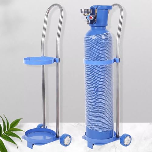 Rolling Oxygen Tank Cart with Handle, 2 Two Wheel Gas Cylinder Carrier for Medical, Gas Cart Oxy Acetylene Cylinder Tank Holding Hand Truck Dolly(H-110cm(43 2/7
