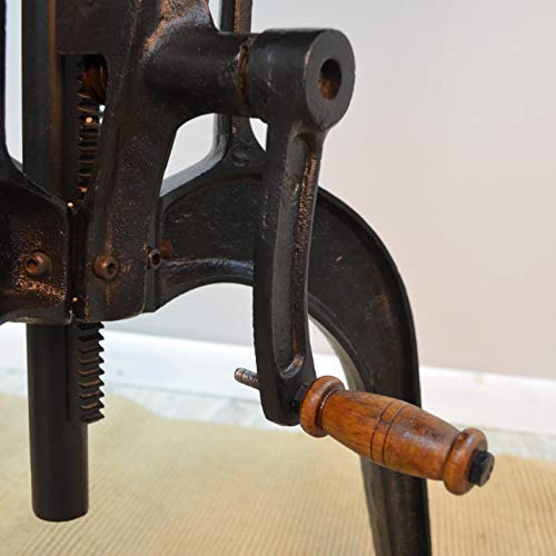 Carolina Chair and Table Brook Adjustable Crank Accent Table, Chestnut/Black