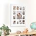 DUENPY 12x16 My First Year Picture Frame Displays One 5x7 inch and Twelve 2x3 inch Small Photo Collage Wall Hanging or Tabletop New Mom Gift and Baby Picture Frame White