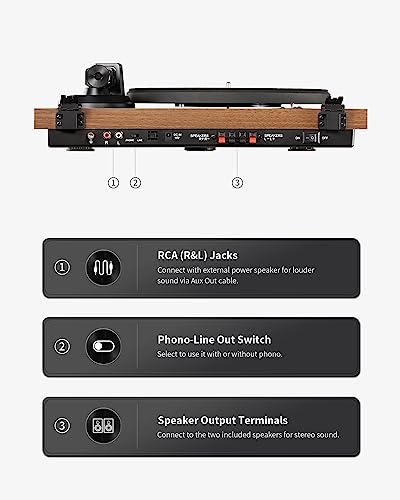 Angels Horn H00501 Vinyl Record Player, Hi-Fi System Bluetooth Turntable Players thumb #5