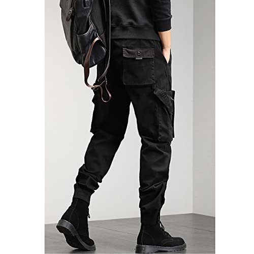 Gothic Overalls Men's Korean Version of The Harem Pencil Pants Loose Beam Multi-Pocket Trousers3