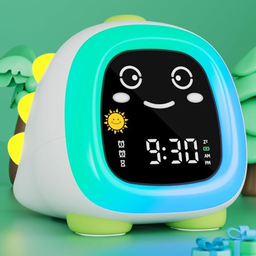 hansang Kids Alarm Clock with Night Light OK to Wake Clock for Kids Stay in Bed Clock Sleep Training, Nap Timer Detect Cute Kids Room Decor, Gift Ideas for Kids Toddler Boy Girl