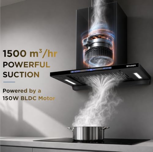 Image of Faber SLIMX 60cm 1500m /hr BLDC Autoclean Filterless T-Shape Chimney||Built In Oil Collector|Touch & Gesture Control|12Yr Motor,2Yr Comprehensive Warranty by Faber |HOOD SLIMX HC SC FL BK BLDC IN 60-T