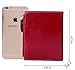 AINIMOER Women's RFID Blocking Leather Small Compact Bi-fold Zipper Pocket Wallet Card Case Purse (Waxed Red)