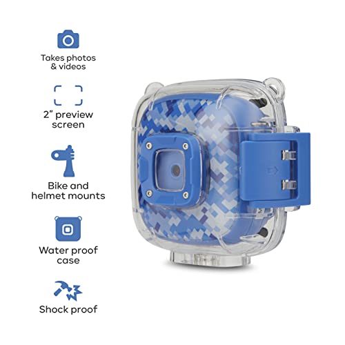 Image of Vivitar Kids Tech - Ultimate Kids Action Camera, Waterproof Digital Action Camera for Kids with 5 MP HD Photo and Video, 2 inch Screen, Microphone, Waterproof case Blue