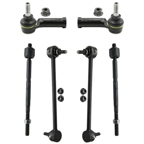 Image of Detroit Axle - 8pc Front Struts Kit for Ford 2011 2012 2013 Fiesta, 2 Struts with Coil Springs 2 Sway Bar End Links 4 Inner Outer Tie Rods Suspension Replacement