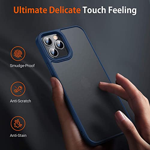 Image of Pikkme Back Cover | Defender Series | Shockproof | Full Camera & Drop Down Protection | Raised Edges | Super Soft-Touch | Bumper Case for iPhone 13 Pro Max (Blue)