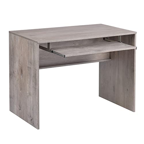 HOMYLIN with Hutch Wooden Computer Home Office Desk in Vintage Oak, Roble, 100 x 60 x 75cm Cover