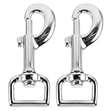POPETPOP 2pcs Pet Dog Leash Metal Clasp Snap Hooks 20mm White Nickel Sturdy Pet Leash Buckle Clips